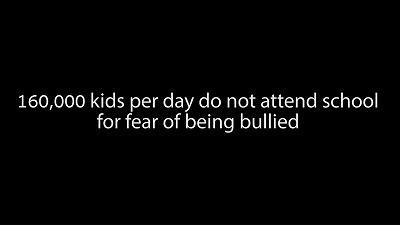 160,000 kids per day do not attend school for fear of being bullied.